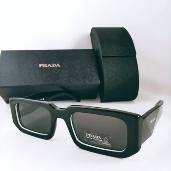 NEW PRADA UNISEX SPR 06Y BLACK SUNGLASSES PRADA PR06YS 09Q5S0 PRADA  PR 06 YS - Picture 6 of 7